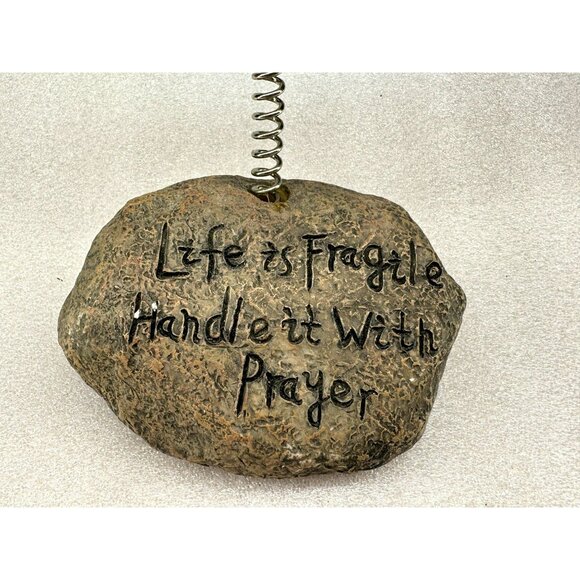 Stained Glass Angel Figurine Spring Rock Base Inspirational Quote 8" - Picture 3 of 4